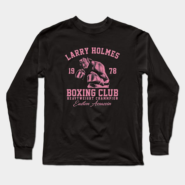 Boxing Club Larry Holmes Pink Long Sleeve T-Shirt by Bingung Mikir Nama Design